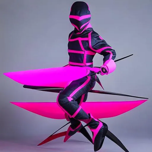 Prompt: Masashi Kishimoto, Mikio Ikemoto art style Pink energy and lighting ninja art style with mask static pink form ninja by Masashi Kishimoto, Mikio Ikemoto