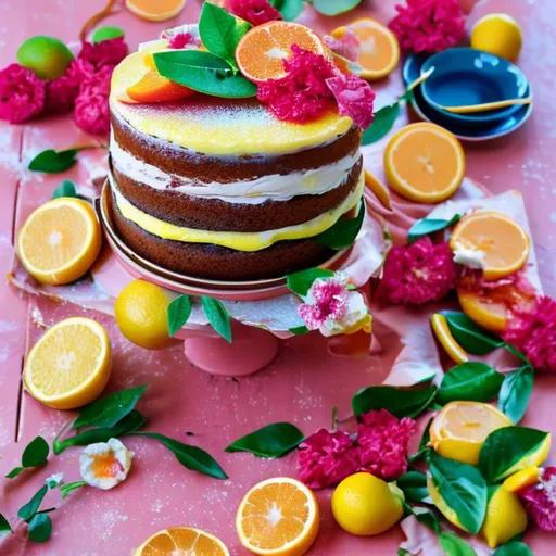 Prompt: Cake bright citrus 