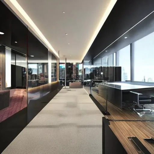 Prompt: high end fancy office that is engaging to look at with products people would love to buy