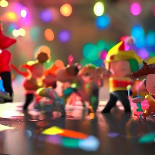 Prompt: little people partying on a music record.hd,cinematic,4k