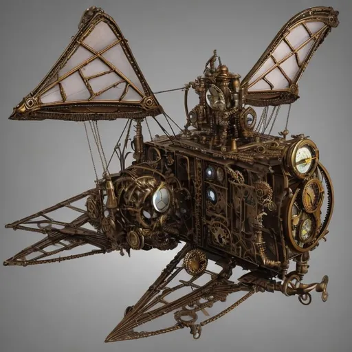 Prompt: A Steampunk ornithopter