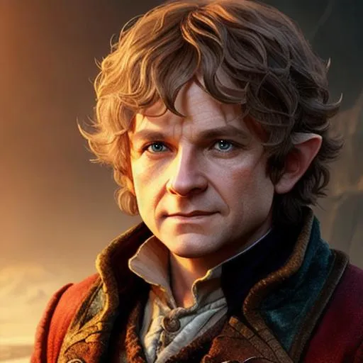 Prompt: Bilbo Baggins, beautiful painted fantasy character portrait, highly detailed, digital painting, artstation, concept art, sharp focus, illustration,