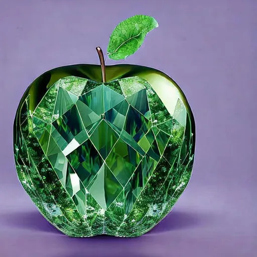 Prompt: high quality, high resolution photorealistic picture of a crystalline  apple but made out of crystals