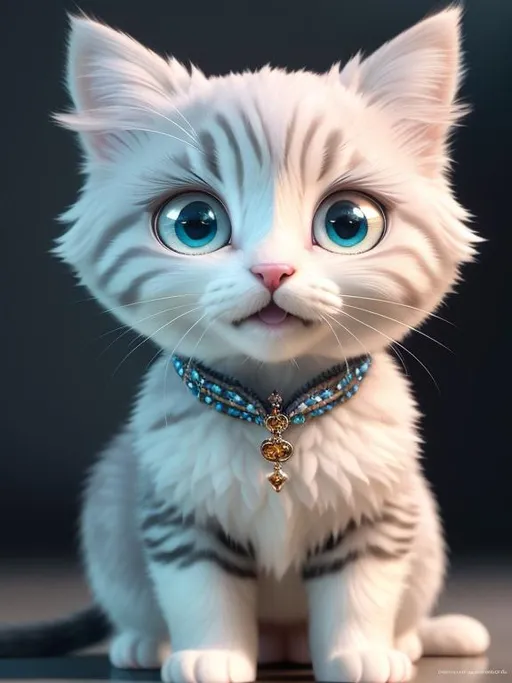 Prompt: Disney Pixar, exquisite new character, cute kitten, highly detailed, fluffy, intricate details, beautiful big eyes, maximum cuteness, lovely, adorable, beautiful, flawless, masterpiece, soft dramatic moody lighting, radiant love aura, ultra high quality octane render, hypermaximalist, trending on artstation, Anna Dittmann, Tom Blackwell