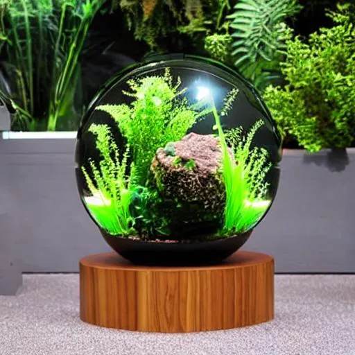 Prompt: a sphere aquarium