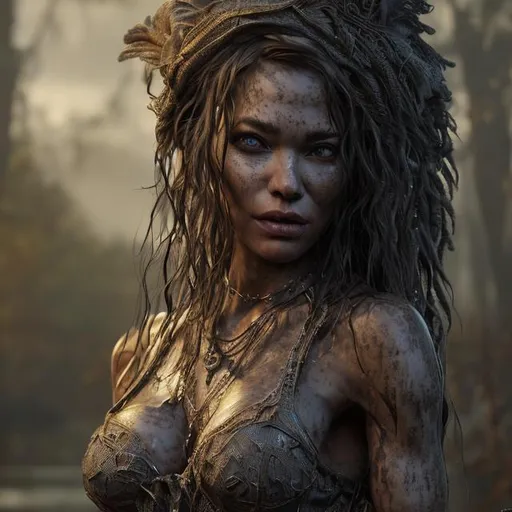 Prompt: Cajun bayou goddess hyper realistic extremely detailed Dark cinematic UHD
