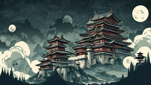 Prompt: the castle background, Nasa's samurai , anime style, dark tone
