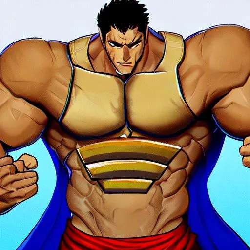 Prompt: Skimpily  clad muscular male superhero shirtless 