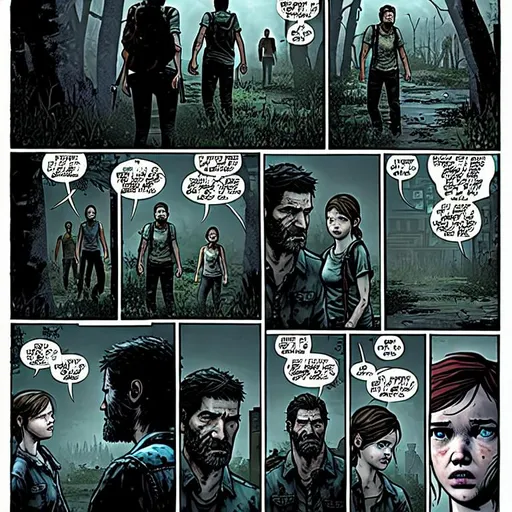 The last of us comics 4k, ellie in DC-style panels