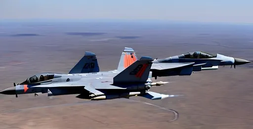 Prompt: War zone fighter jets