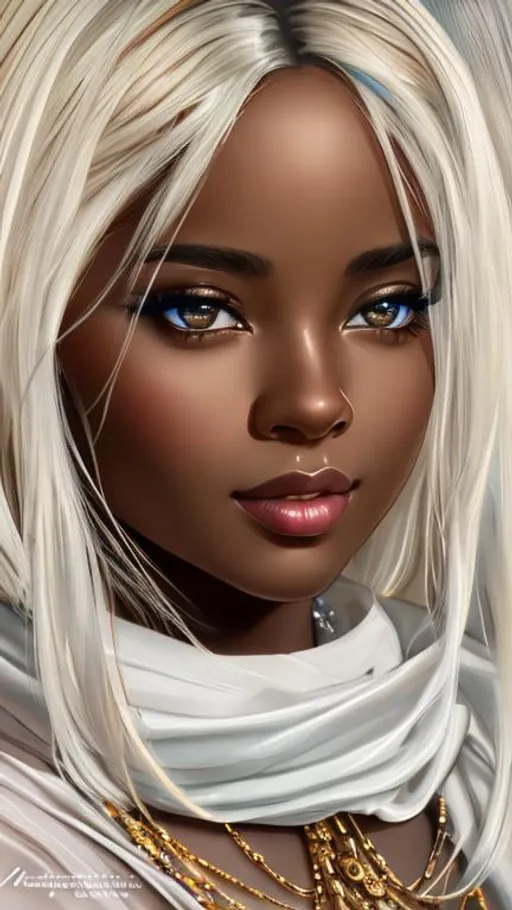 Prompt: UHD, 8k, high quality, ultra quality, cinematic lighting, special effects, hyper realism, hyper realistic, Very detailed, high detailed face, high detailed eyes, oil painting, portrait, woman, gorgeous, black skin, cute, young, thick girl