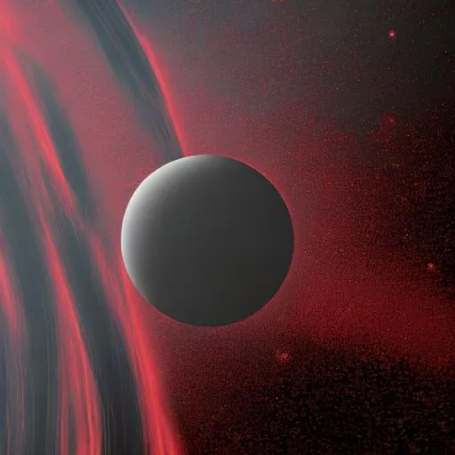 Prompt: dark red and black planets with no hope
