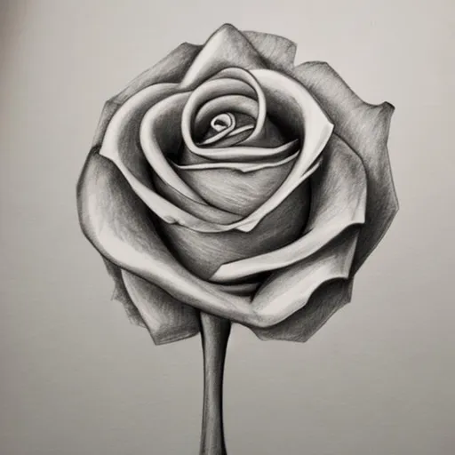 Prompt: sketch of a rose made out of bone