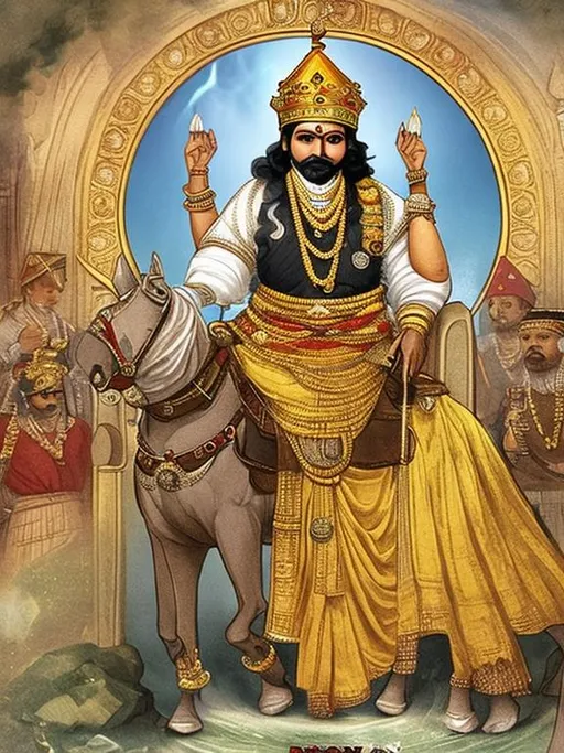 Prompt: thinking this image as a king of india
