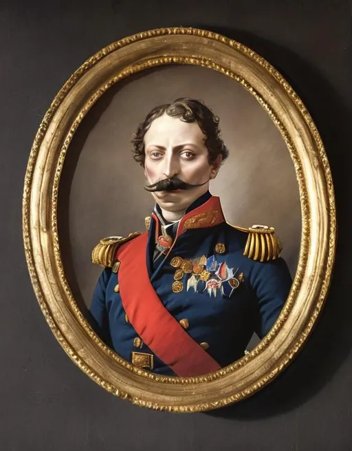 Prompt: Ritratto di gentiluomo Napoleone III di mezza età che indossa un gilet, maschio, volto dettagliato, XIX secolo, illuminazione cinematografica altamente dettagliata, pittura d'arte digitale 