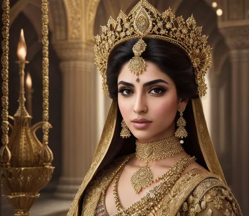 Prompt: create most beautiful photograph of most beautiful fictional Persian female princes, extremely, detailed environment, detailed background, intricate, detailed skin, natural colors , professionally color graded, photorealism, 8k, moody lighting


