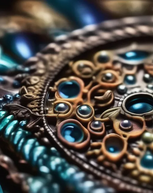 Prompt: Through the eyes of a macro lens, intricate details of a still life setup shine, revealing textures and colors that are otherwise unseen.