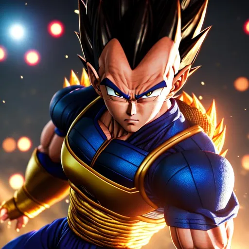 Vegeta, Highly Detailed, Hyperrealistic, sharp focus... | OpenArt