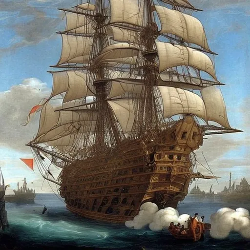 if an airplane was made in the 17th century, barque... | OpenArt