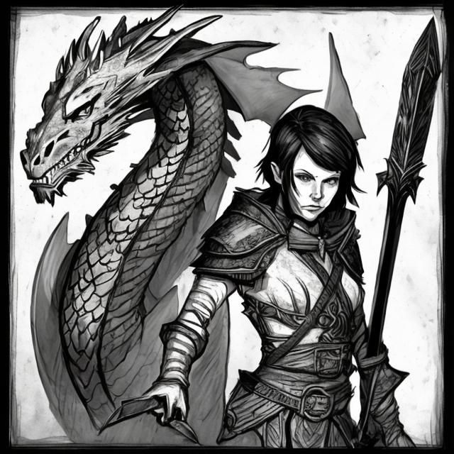 dragon age, dungeons and dragons style, sketch