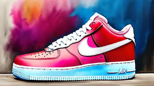 Prompt: Nike Air Force One inspired in the impressionist art collection, sharp colors, fine polished 