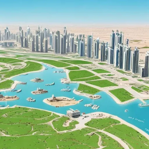 Prompt: Environmental protection in the UAE in 2040 (carton)