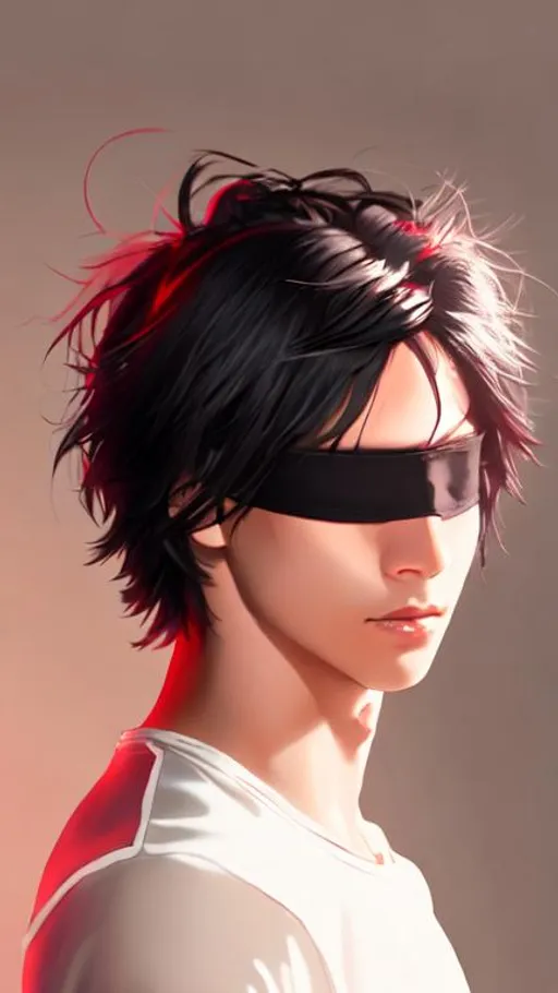 blindfold2  Hot anime guys, Guys with black hair, Anime guys