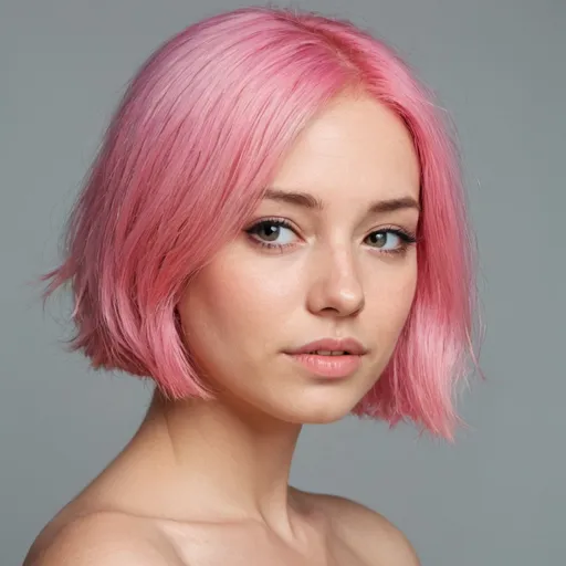 Prompt: image of women with pink hair