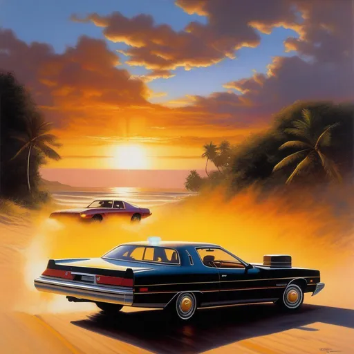 Prompt: Driver 1999, PS1, car chase, sunny atmosphere, extremely detailed painting by Greg Rutkowski and by Henry Justice Ford and by Steve Henderson