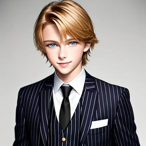 noble sixteen year old boy, handsome, wild smile, bl... OpenArt