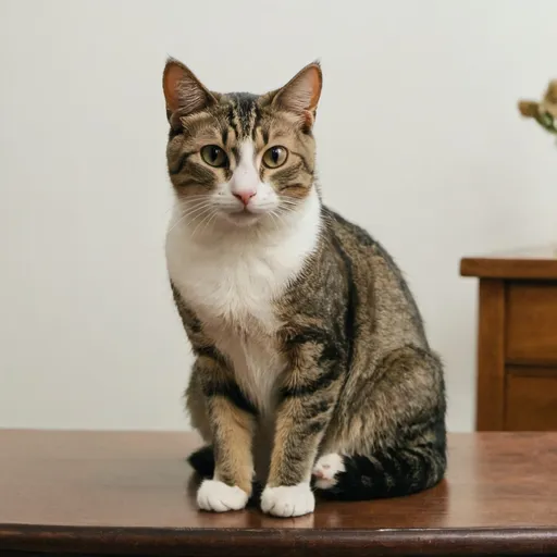 Prompt: A cat sitting on a table