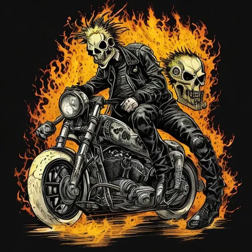 Prompt: Ghost rider,punk style