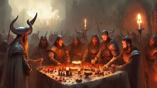 Prompt: Marc simonetti, vikings hold a ritual before going to battle 