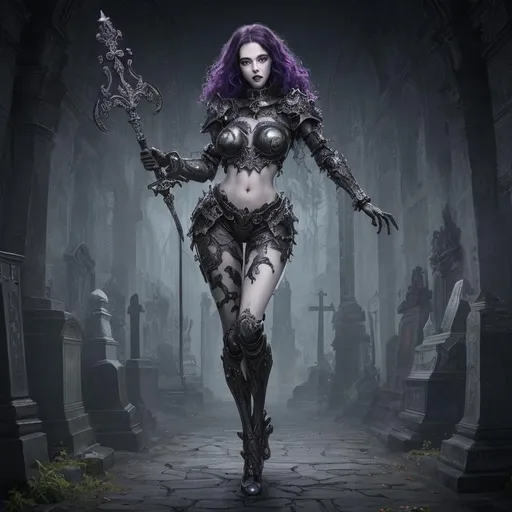 Prompt: splash art, hyper detailed perfect face, full body, vibrant colors, hyper realistic, highly detailed, dark surreal cemetery,

beautiful, fantasy female ghoul, curly hair, full body, long legs, sumptuous, visually appealing, perfect body, ultra pale skin, visible midriff, ultimate Fantasy, titanium armor, 

wearing heavy iron locked collar, staff wielder, casting ultra detailed magic fire balls, riding a pale horse,

high-resolution perfectly detailed feminine face, perfect proportions, ample cleavage, intricate hyper detailed hair, light makeup, demonic red eyes,

Dark, ethereal, elegant, exquisite, graceful, delicate, intricate, hopeful, glamorous, immaculate

HDR, UHD, high res, 64k, cinematic lighting, special effects, hd octane render, professional photograph, studio lighting, trending on artstation, perfect studio lighting, perfect shading.