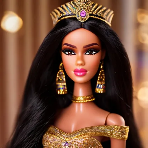 Prompt: Highest quality picture of a very detailed Egyptian Barbie princess