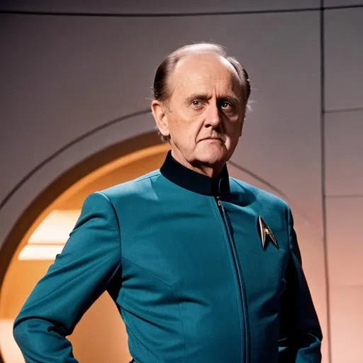 Prompt: Bob Newhart in a Starfleet uniform. {Star Trek: The Next Generation}