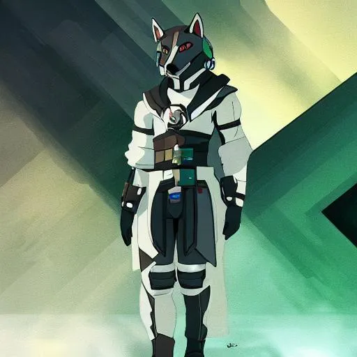 Prompt: a protogen fursona, well drawn, masterfully drawn, 4k, HD, wolf, cyberpunk