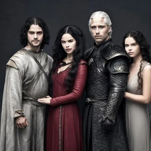 Prompt: Targaryen family, Dark haired