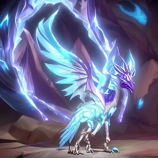 Prompt: spirit dragon in a crystal cavern