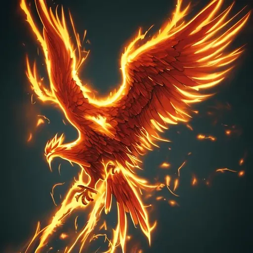 Prompt: phoenix rebirth from sparks, simple and elegant 