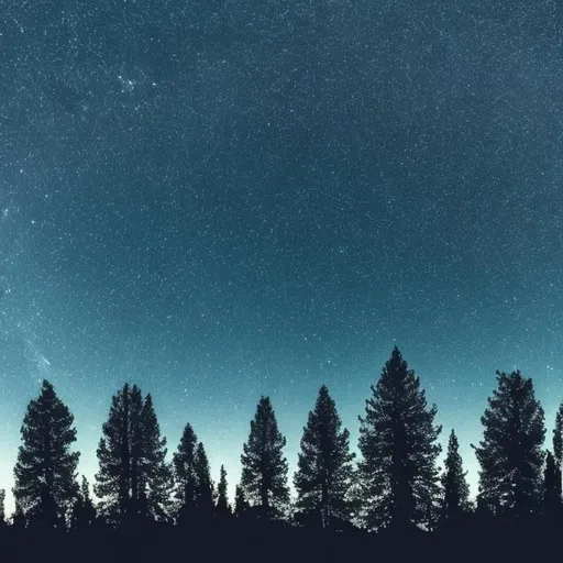 Prompt: night sky with trees