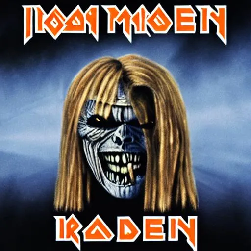 Prompt: iron maiden album cover