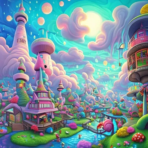Prompt: imagine 3d digital art of a Candyland town in the clouds, colourful background, graffiti art, beautiful rainy day, storytelling photography, vibe, perfect camera shot, ultra-detailed, night, night sky, stars, calm, alone, art, realistic, hyper-realistic, highly detailed, realism, 32k, photography, hdr, 1080p, cinematic, Hyperrealistic, fictional environment, mid shot, intricately detailed, colour depth, dramatic, side light, colourful background, beautifully shot, perfect composition, atmospheric, moody, happy, emotion, natural white spotlight shining on subject. Realistic shadows