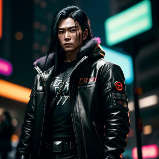 Prompt: Cyberpunk, masculine, male, Desmond Chiam, long black hair, Colorful Clothes, Standing in a crowd,
raw photo, photorealistic, High Detail, dramatic, UHD, HDR raw photo, realistic, sharp focus, 8K high definition, insanely detailed, intricate, high quality, 