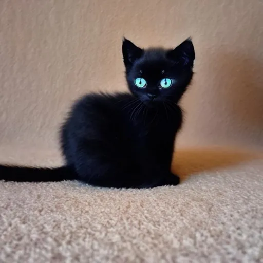 Prompt: cute baby black cat