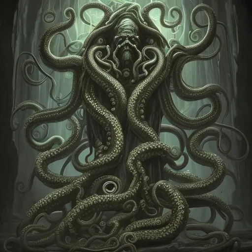 Prompt: human, god emperor, immortal tree, sequioa, tentacles, religious, scifi