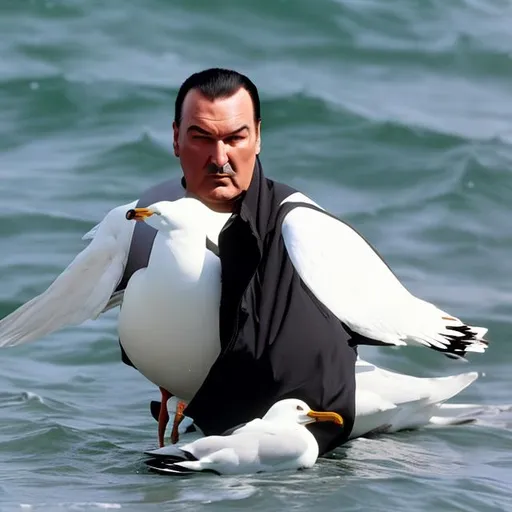 Steven Seagal Riding A Seagul