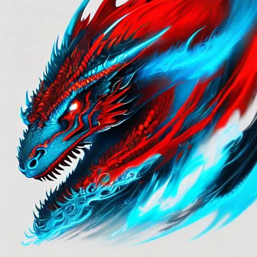 Prompt: a red dragon with blue markings and a intelligent face, perfect composition, hyperrealistic, super detailed, 8k, high quality, trending art, trending on artstation, sharp focus, studio photo, intricate details, highly detailed, by Greg Rutkowski, illustration, watercolor