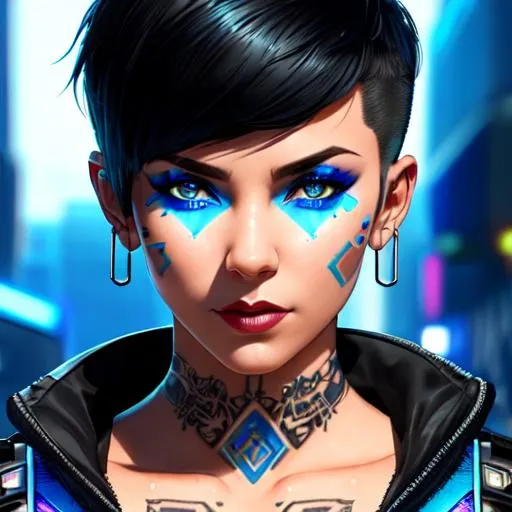 lady assassin wearing cyberpunk streetwear, detailed