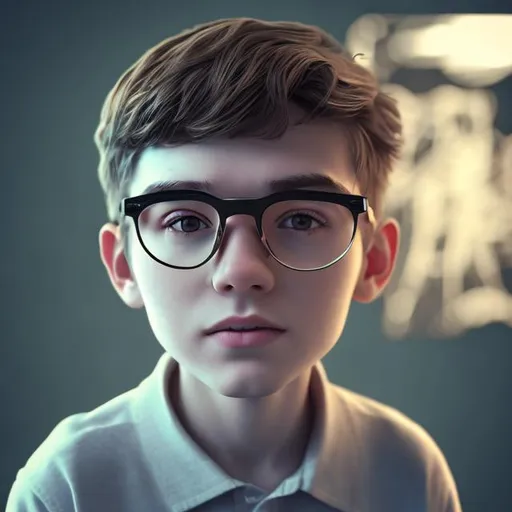 boy wearing glasses, hd professional artistic image,...